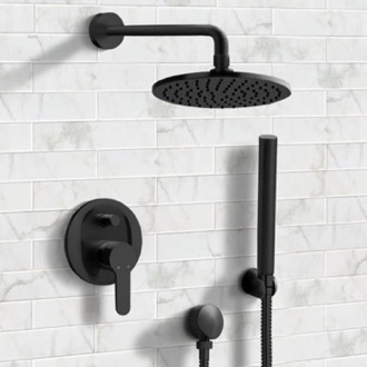 Shower Faucet Matte Black Rain Shower System with Handheld, Rain Shower Head, Shower Faucet Set Remer SFH30
